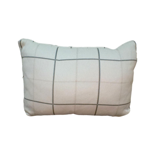 Beige and Gray Plaid Pillow
