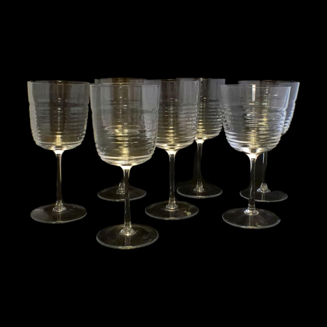 Set of 7 Spiral Wine Glasses
