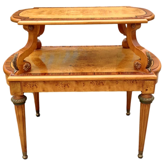 French Empire Burled Side Table