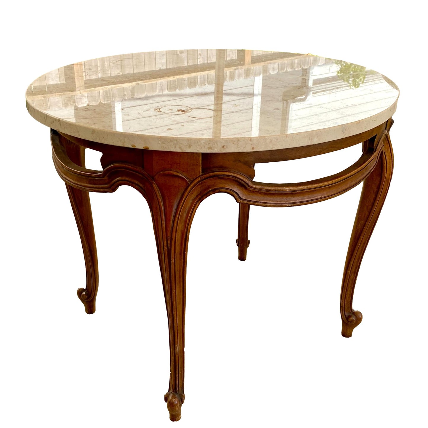 Marble Top French Provincial End Table