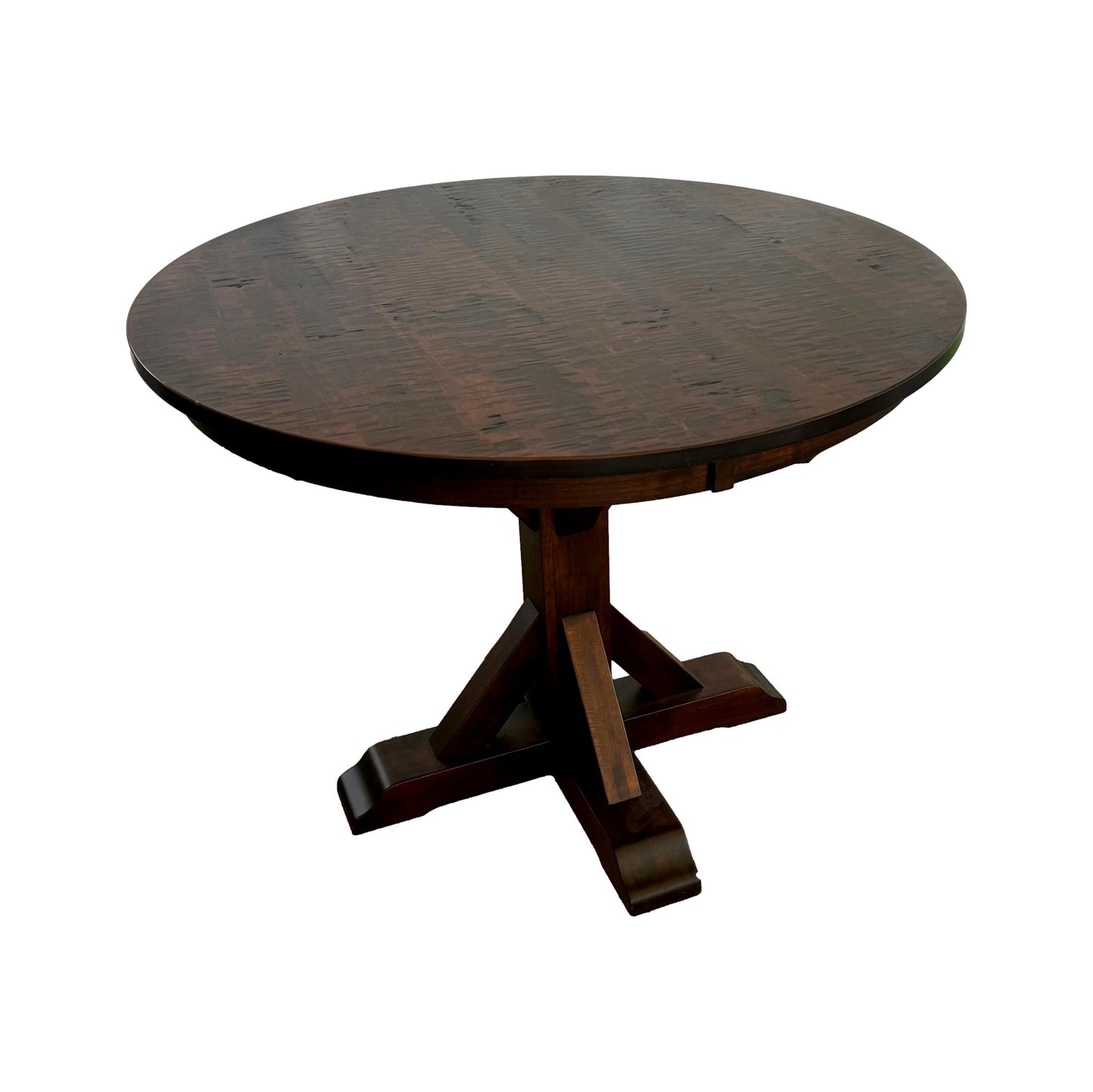Round Bar Height Table With Bar Height Leather Seat Upholstered Chairs