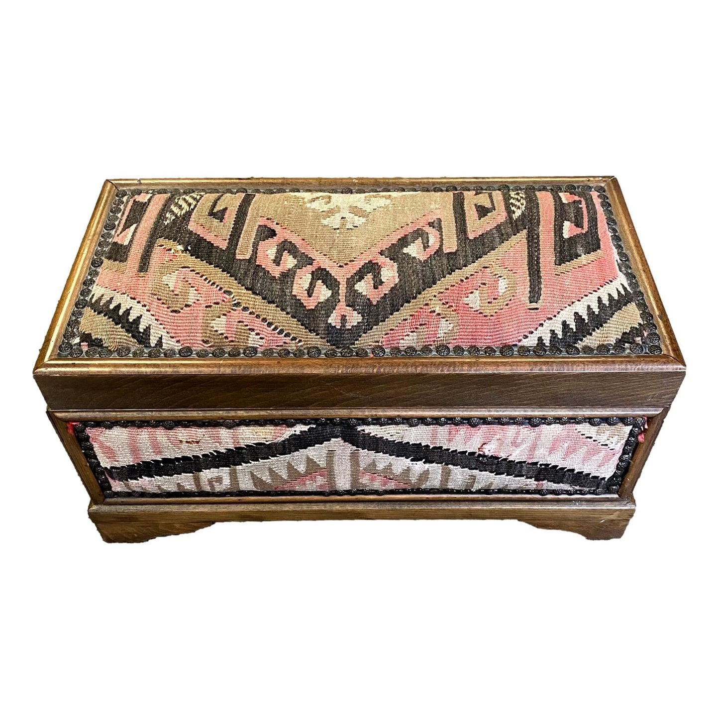 Large Wood Box w/ Kilim