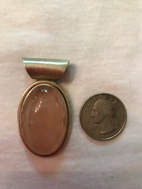 rose quartz pendant .925 made in India