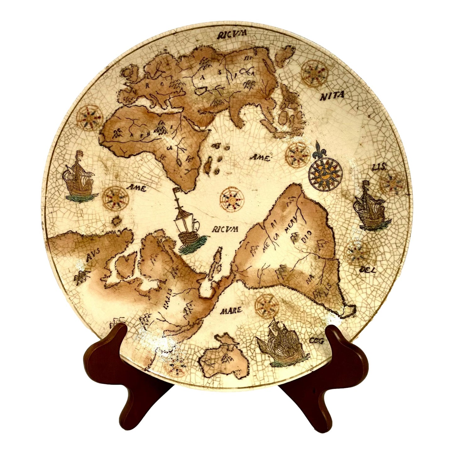 Ceramic "Explorer Map" Decorative Plate