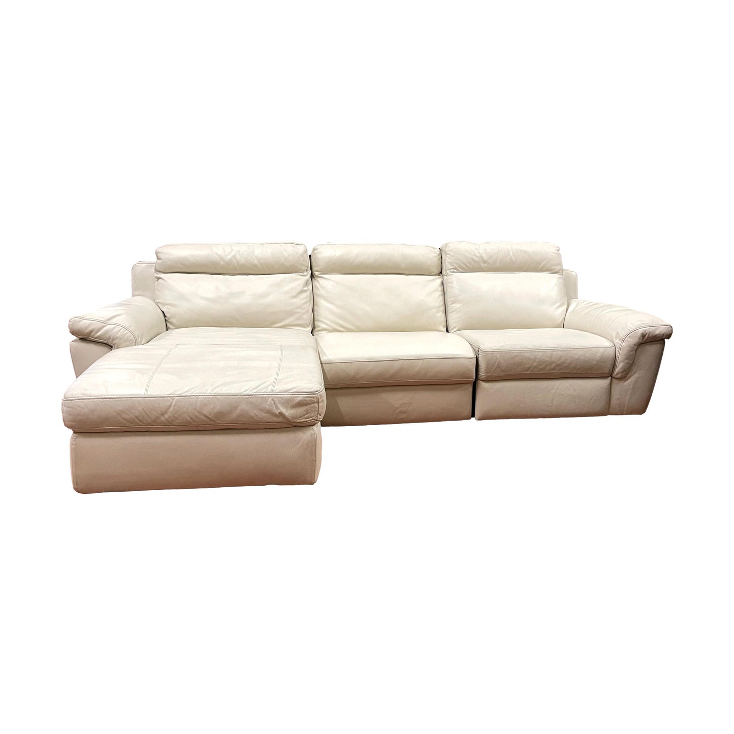 White Leather Sectional