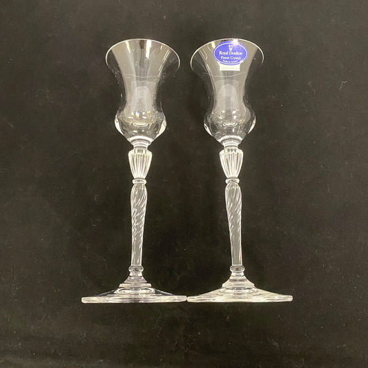 Pair of Royal Doulton Crystal Candlesticks