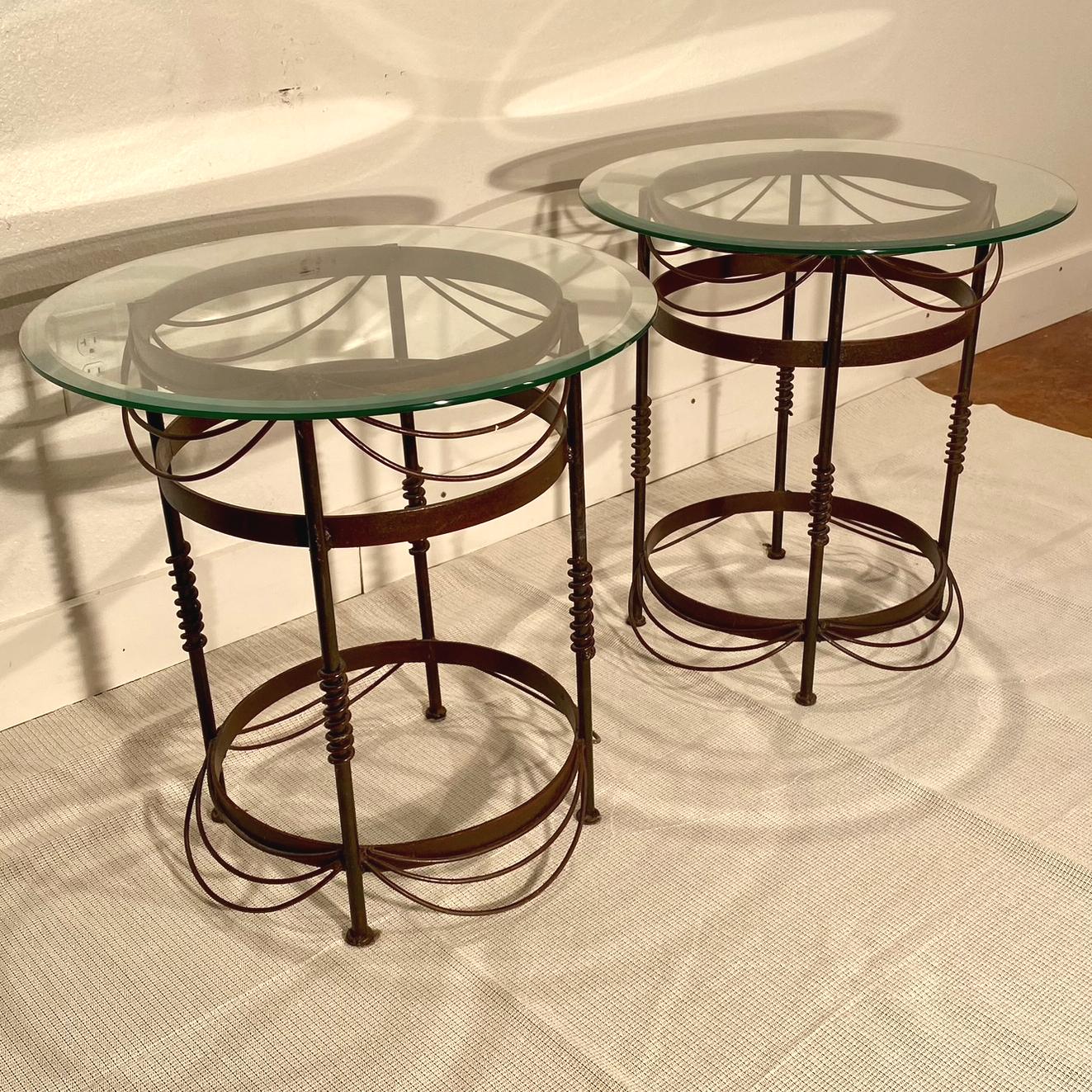 Pair of Glass End Tables