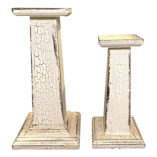 Pair of Crackle Candleholders
