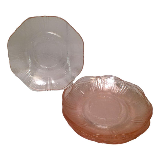 Pink Depression Glass 6 Saucers